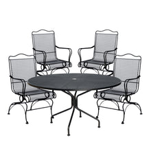 Load image into Gallery viewer, Tucson Wrought Iron Round Table Dining Set W/4 Coil Spring Chairs
